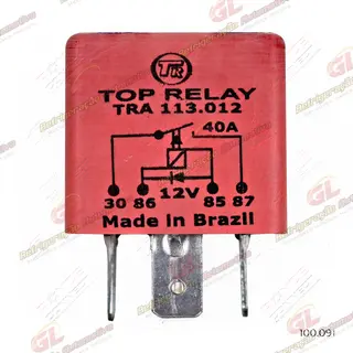 Relé Auxiliar de Ar Condicionado 40A 12 Volts 4 Terminais c/Diodo de Proteção da Bobina Rosa Renault Logan/ Duster/ Clio/ Sandero OEM: 8200308271