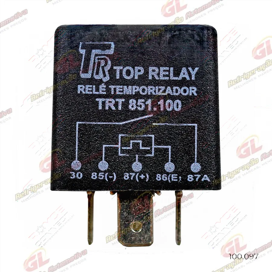 Relé 12 Volts Temporizador e Ar Condicionado 5 Terminais sem Suporte Volkswagen Gol/ Gol Turbo/ Parati/ Saveiro - Cor Preta OEM: 377959142