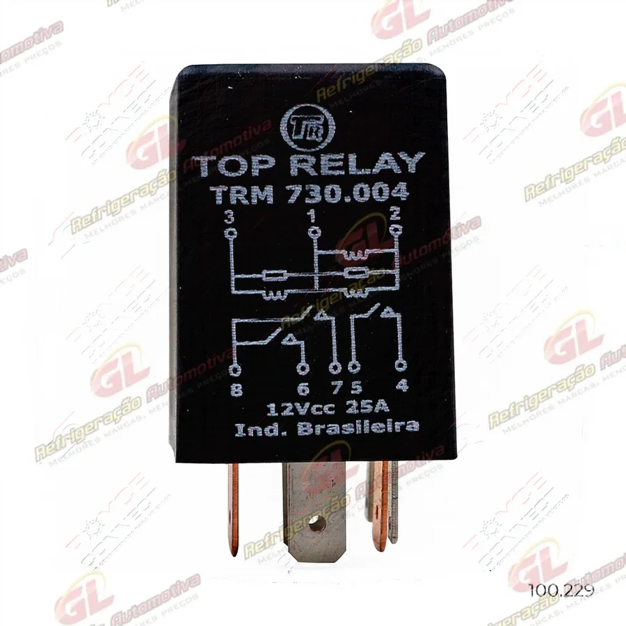 Relé 13 Ar Condicionado Volkswagen Santana/ Gol/ Golf Principal 8 Pinos 25a. Segundo Estágio Ventilador - 12 Volts OEM: 171.959.141-A