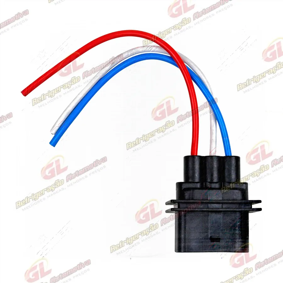 Chicote Conector 3 Vias Macho Eletroventilador Volkswagen G5 / Fox / Polo / Golf