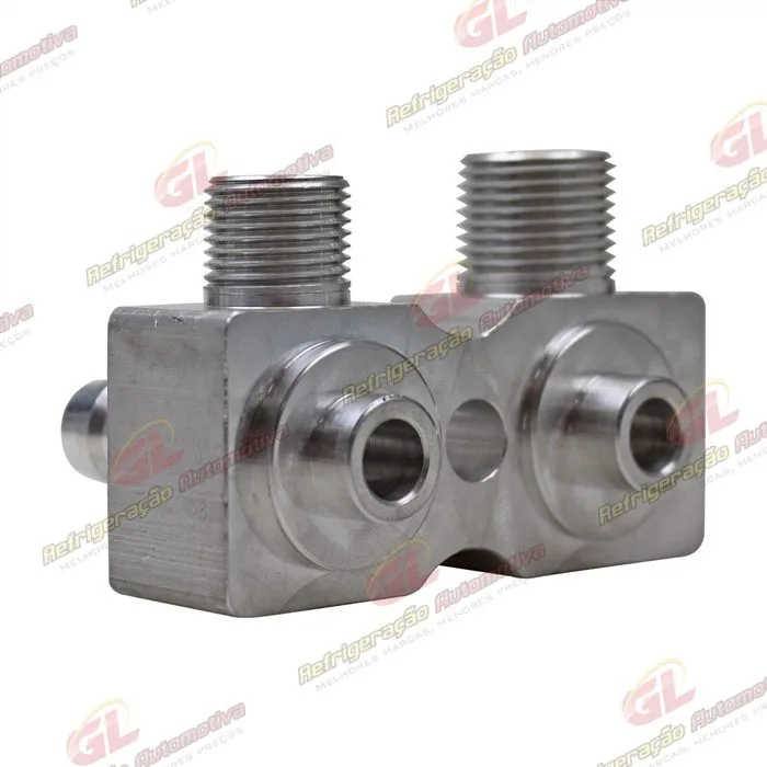 Válvula Conector com Válvula de Serviço Compressor Harrison Chevrolet Corsa com Serviço R134a - Alumínio — foto 4