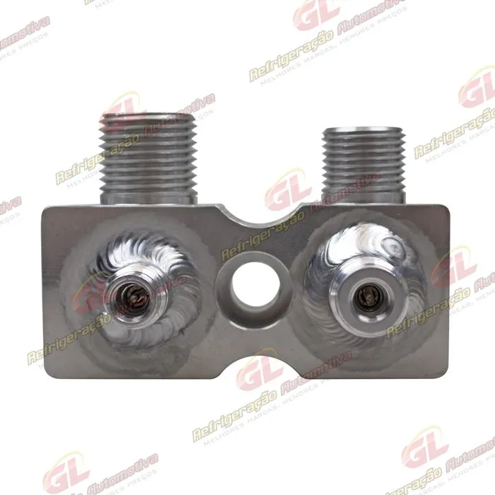 Válvula Conector com Válvula de Serviço Compressor Harrison Chevrolet Corsa com Serviço R134a - Alumínio — foto 6
