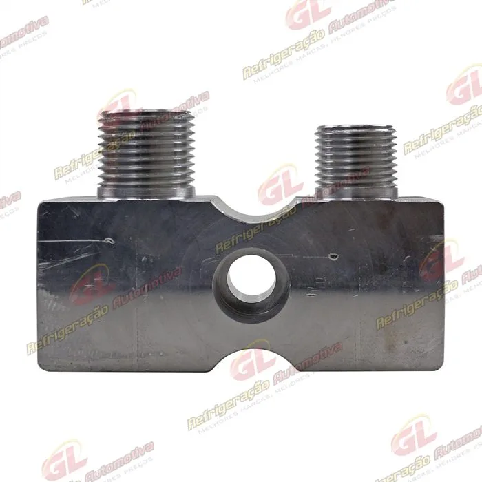 Válvula Conector s/ Válvula de Serviço Compressor Harrison/ Delphi CVC Chevrolet Corsa/ Vectra/ S10 2.4 e 2.8 Diesel - Alumínio — foto 2