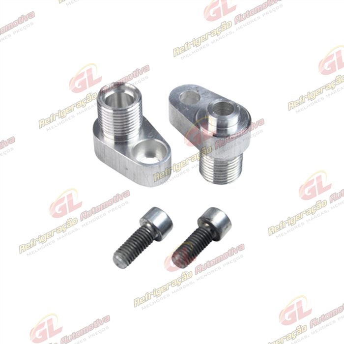 Conector Adaptador para Condensador 650.208 Ford F250/F350/F4000 Saida 8mm Alumínio - Pacote Com 2 Pçs