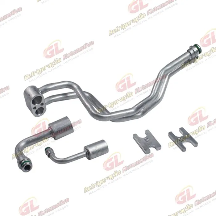 Conector Duplo de Saida do Evaporador Fiat Palio Fire com Válvula Original - Alumínio