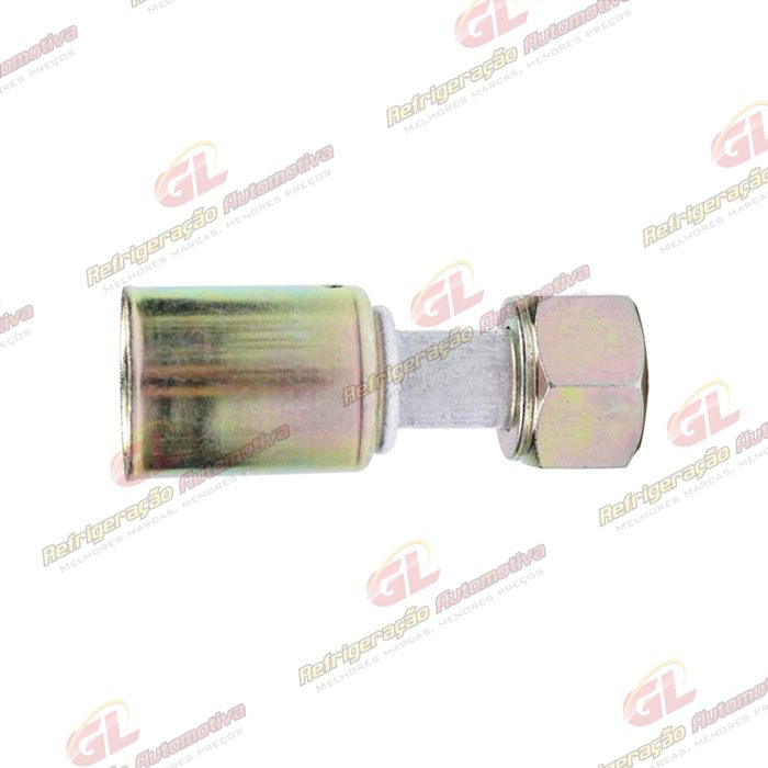 Conexão O'ring Reta Fêmea 10mm Aluminio Com Clip