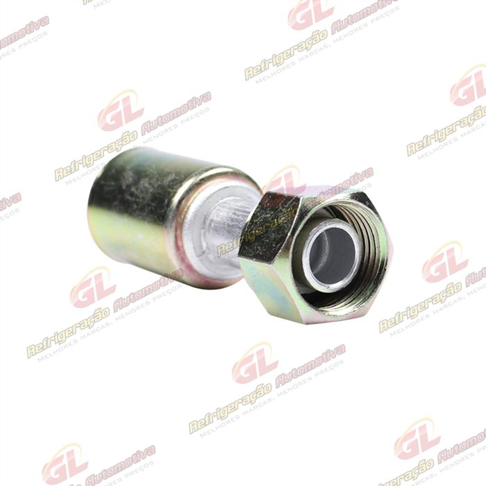 Conexão O'ring Reta Fêmea 10mm Aluminio Com Clip — foto 2