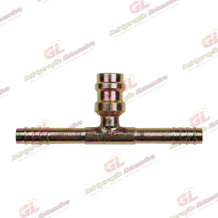 Emenda 06mm Aço c/ Válvula de Serviço R134a s/ Clip