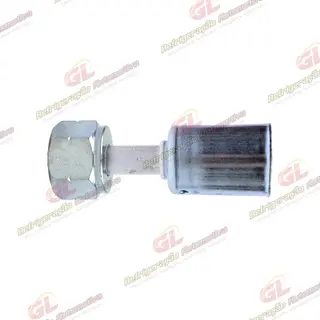 Conexão Radial Reta Fêmea 08mm Aluminio c/ Clip Universal R134a