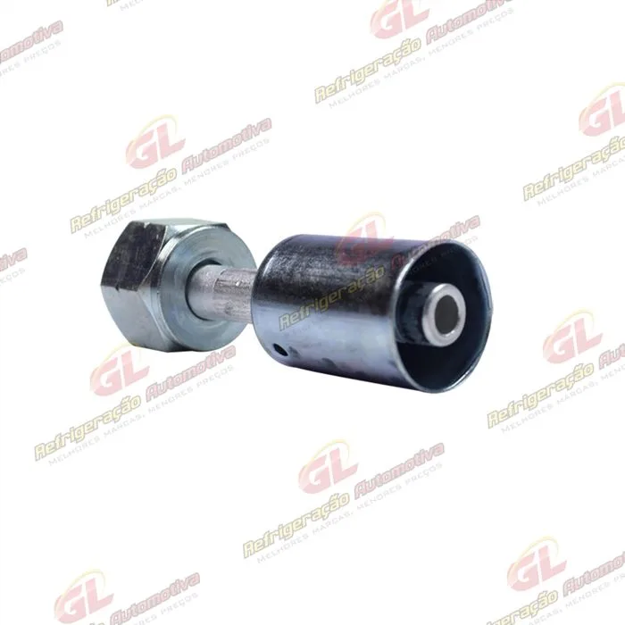 Conexão Radial Reta Fêmea 08mm Aluminio c/ Clip Universal R134a — foto 3