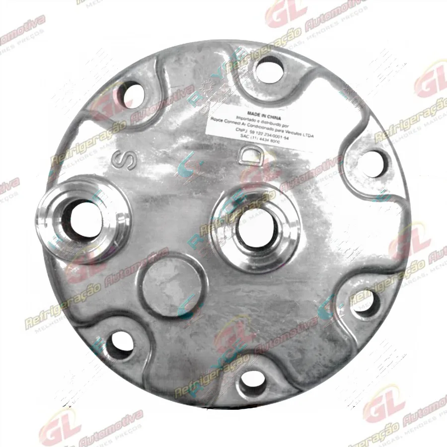 Tampa Traseira do Compressor 7H15 Saida Sucção e Descarga Traseira Fiat Ducato
