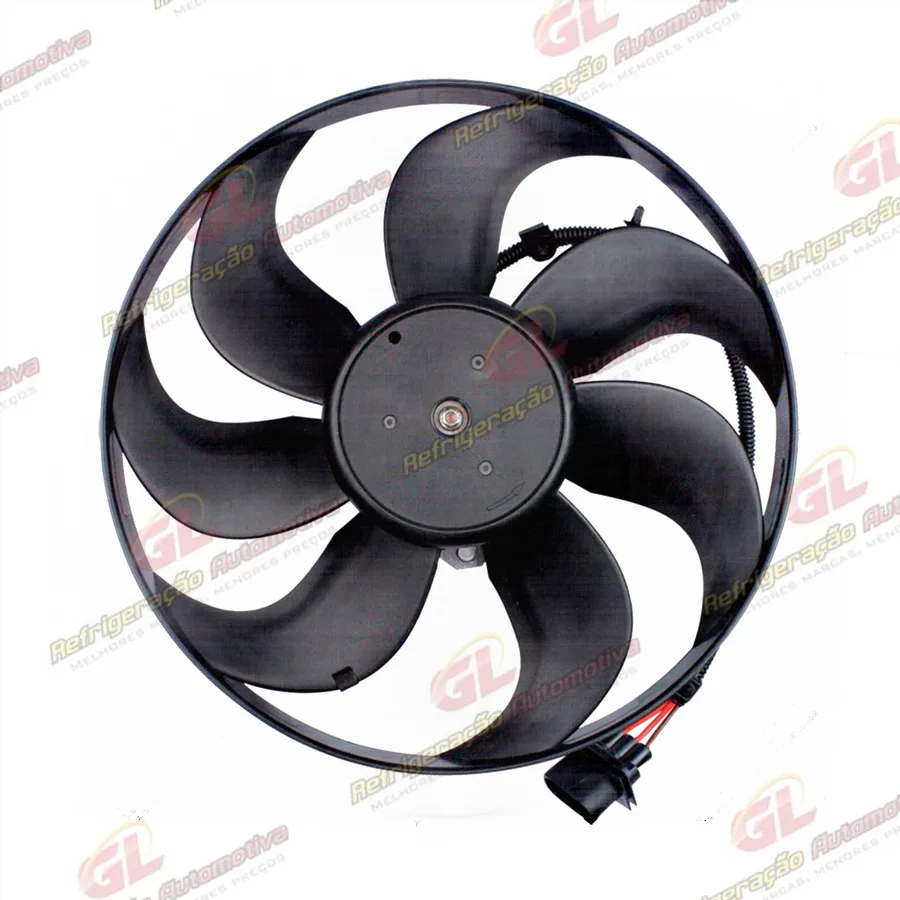 Eletroventilador do Radiador Volkswagen Fox 1.0/1.6 Até 2007/ Ventilador Principal do Polo Até 2007 com Ar Condicionado - Diametro 350mm - 12 Volts