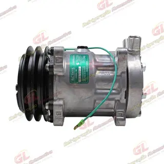 Compressor Modelo AA7H15AA 8 Orelhas - 24 Volts Polia 2A 132mm Saida Vertical 200cc Máquina New Holland / Máquina Empilhadeira Kalmar DRF450 R134a