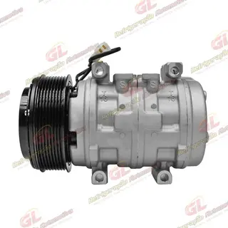 Compressor 10P15 Máquina Colheitadeira John Deere CB2500H - 12 Volts Polia 8pk 123mm OEM: DQ49620