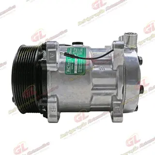 Compressor Modelo AA7H15AA Máquina New Holland 8 Orelhas - 12 Volts Polia 8pk 119mm R134a