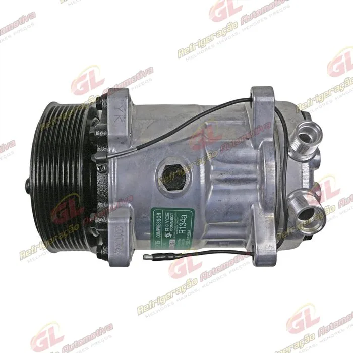 Compressor Modelo AA7H15AA Máquina New Holland 8 Orelhas - 12 Volts Polia 8pk 119mm R134a — foto 8