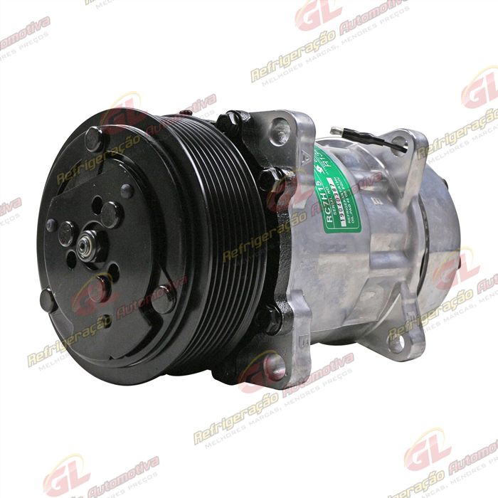 Compressor Modelo AA7H15AA Máquina New Holland 8 Orelhas Descarga/Sucção Traseira O´ring - 12 Volts Polia 8pk 119mm R134a — foto 2