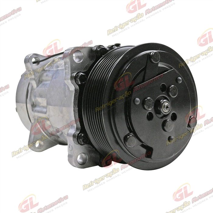 Compressor Modelo AA7H15AA Máquina New Holland 8 Orelhas Descarga/Sucção Traseira O´ring - 12 Volts Polia 8pk 119mm R134a — foto 4