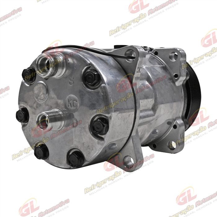 Compressor Modelo AA7H15AA Máquina New Holland 8 Orelhas Descarga/Sucção Traseira O´ring - 12 Volts Polia 8pk 119mm R134a — foto 6