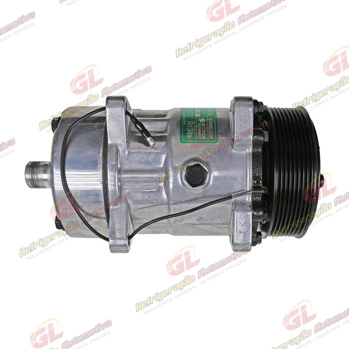 Compressor Modelo AA7H15AA Máquina New Holland 8 Orelhas Descarga/Sucção Traseira O´ring - 12 Volts Polia 8pk 119mm R134a — foto 8