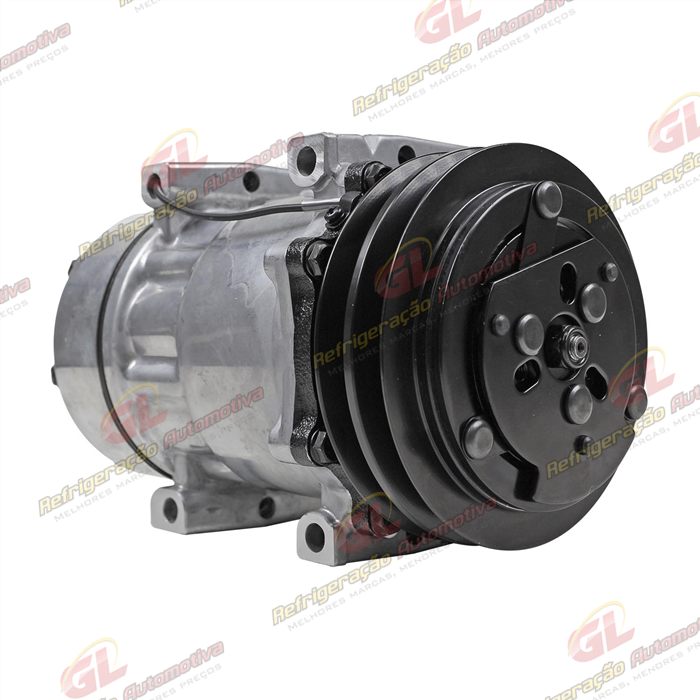 Compressor Modelo 7H15 Caminhão Kalmar Parafuso Passante Descarga e Sucção Traseira O´ring - 12 Volts Polia 2A 132mm — foto 4