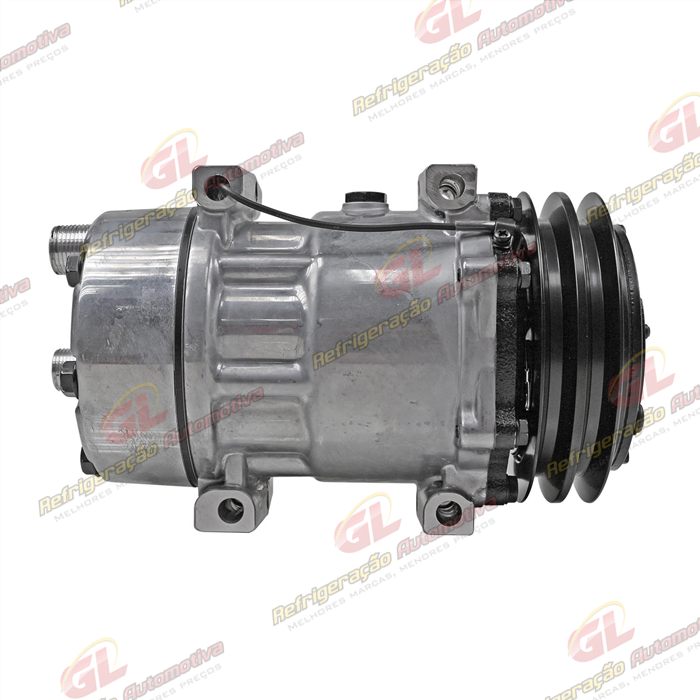 Compressor Modelo 7H15 Caminhão Kalmar Parafuso Passante Descarga e Sucção Traseira O´ring - 12 Volts Polia 2A 132mm — foto 5