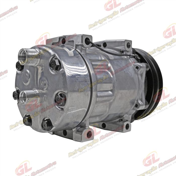 Compressor Modelo 7H15 Caminhão Kalmar Parafuso Passante Descarga e Sucção Traseira O´ring - 12 Volts Polia 2A 132mm — foto 6