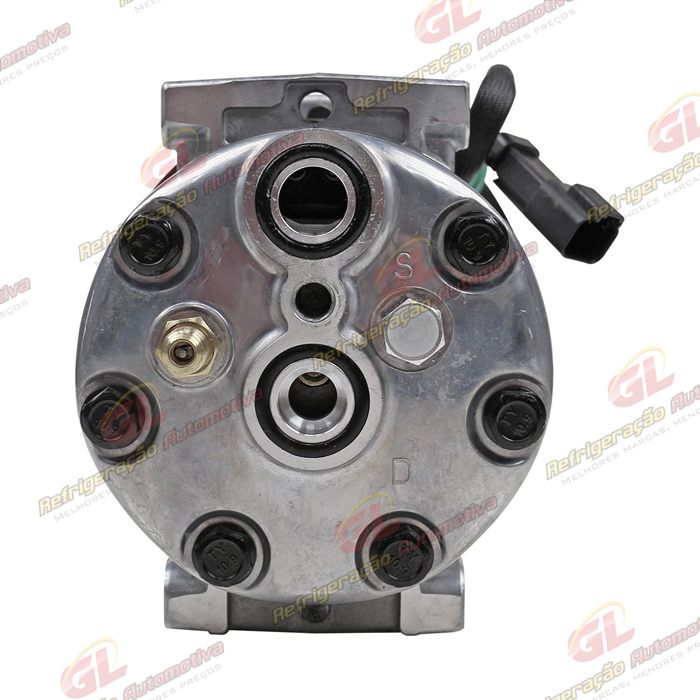 Compressor AB7H15AB 4769 Máquina Caterpillar D4E Parafuso Passante Saída p/ Pressostato - 24 Volts Polia 8pk 153mm OEM: 163-0872/ 394-9671/ 464-9988/ 277-7245 — foto 7