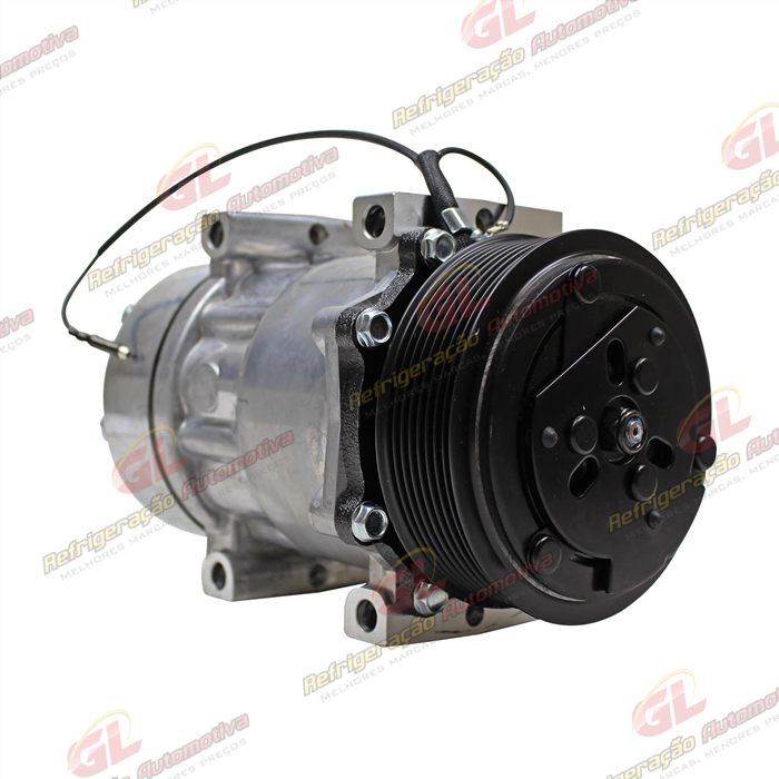 Compressor AA7H15AA Máquina Case Descarga e Sucção Saída Traseira O'ring - 12 Volts Polia 8pk 115mm — foto 4