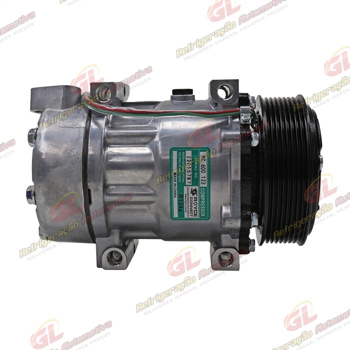 Compressor Modelo AA7H15AA 8290 Caminhão Scania Tração 8x4 2008 Até 2011 Série 5 PGR - 24 Volts Polia 8pk 120mm OEM: 1888033/ 1853081 — foto 4