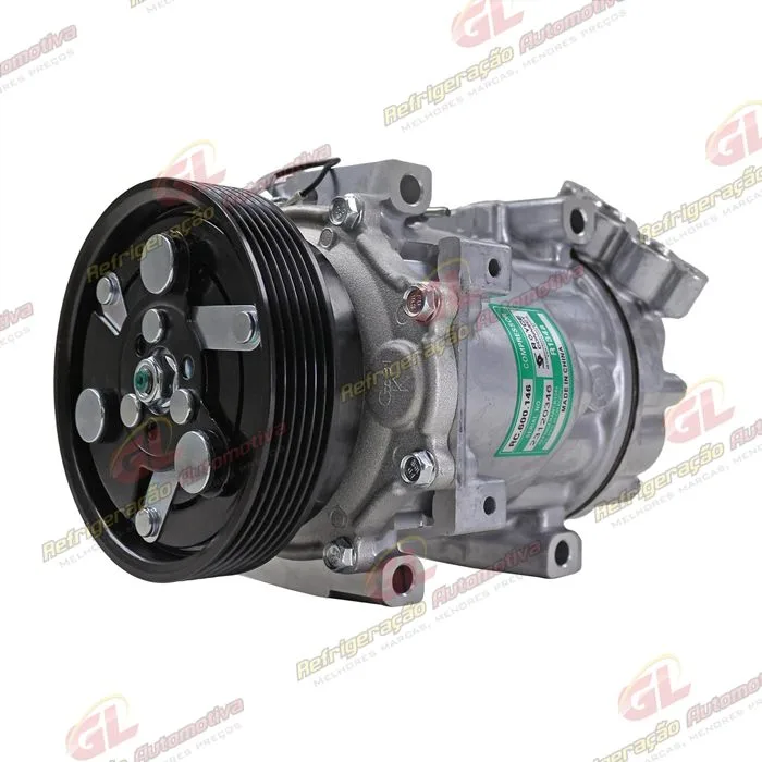 Compressor Modelo Sanden SD7V16 Renault Duster/ Clio/ Megane/ Scenic/ Kangoo/ Logan/ Sandero/ Nissan OEM: 8200802609 - 12 Volts Polia 6pk 125mm — foto 2