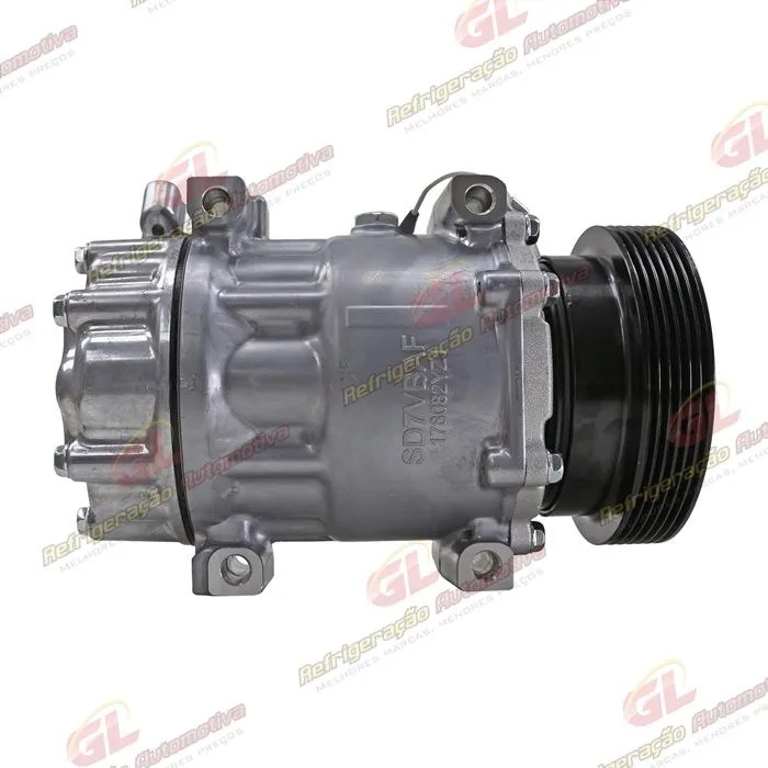 Compressor Modelo Sanden SD7V16 Renault Duster/ Clio/ Megane/ Scenic/ Kangoo/ Logan/ Sandero/ Nissan OEM: 8200802609 - 12 Volts Polia 6pk 125mm — foto 4