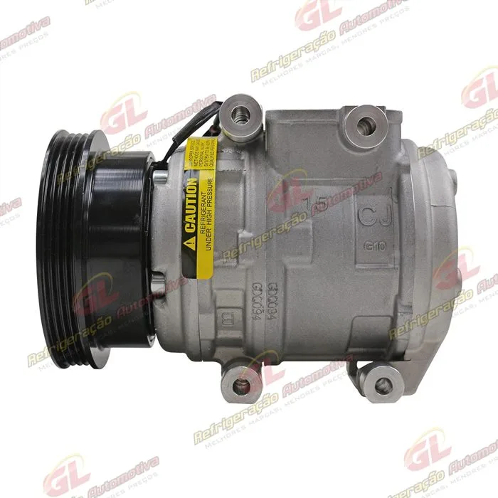 Compressor Modelo Denso 10PA15 Doowon Hyundai Tucson/ Kia Sportage/ New Sportage Gasolina e Diesel 2.0/2.7 8 Válvulas 2007> - 12 Volts Polia 4pk 123mm