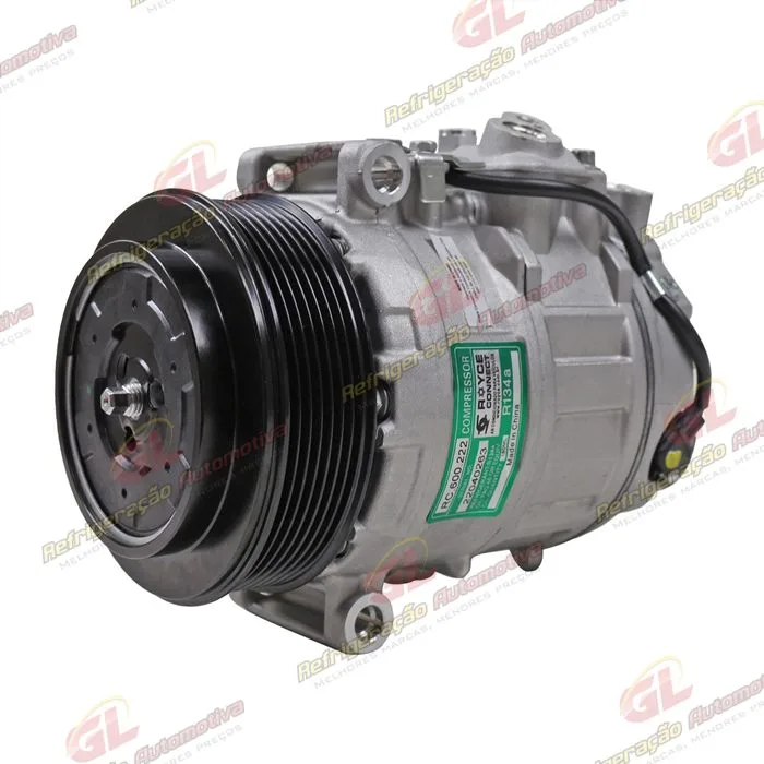 Compressor Modelo Denso 7SEU17C-PV7 Mercedes Benz Sprinter Lado Esquerdo Do Motor 2013 Até 2018/ C180/C200 2013 Até 2015/ Land Rover Discovery 3 2005/ Touareg V8/ Porsche Panamera - 12 Volts Polia 7pk 120mm — foto 2