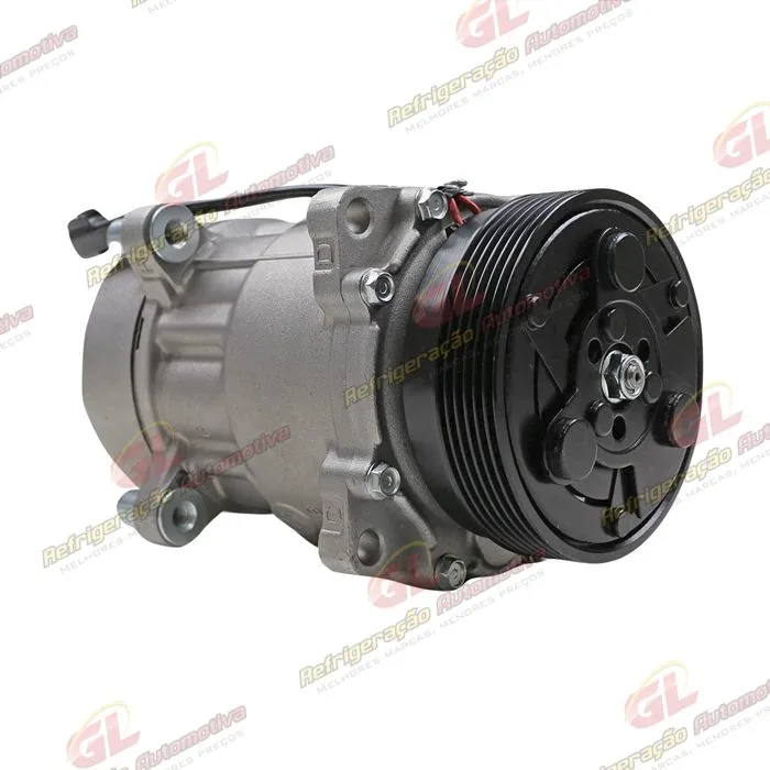 Compressor Modelo Zylinder SD7V16 1100 Volkswagen Polo Até 2001 / Golf >1998/ Passat/ Eurovan/ 4 Orelhas - 12 Volts Polia 6pk 120mm — foto 3