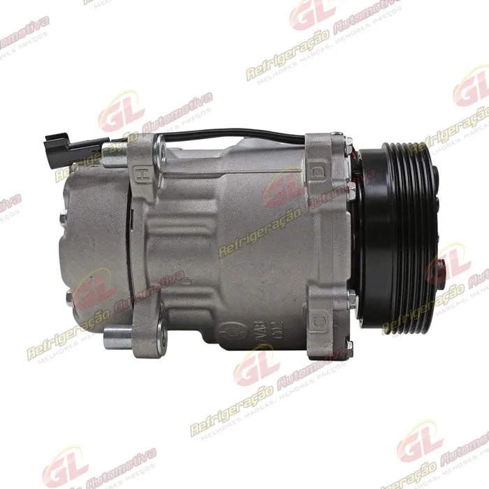 Compressor Modelo Zylinder SD7V16 1100 Volkswagen Polo Até 2001 / Golf >1998/ Passat/ Eurovan/ 4 Orelhas - 12 Volts Polia 6pk 120mm — foto 4