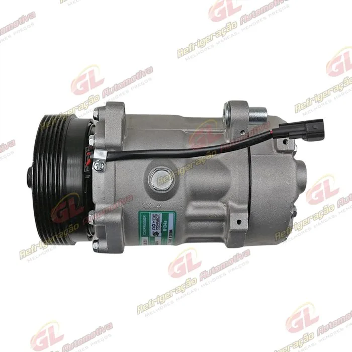 Compressor Modelo Zylinder SD7V16 1100 Volkswagen Polo Até 2001 / Golf >1998/ Passat/ Eurovan/ 4 Orelhas - 12 Volts Polia 6pk 120mm — foto 7