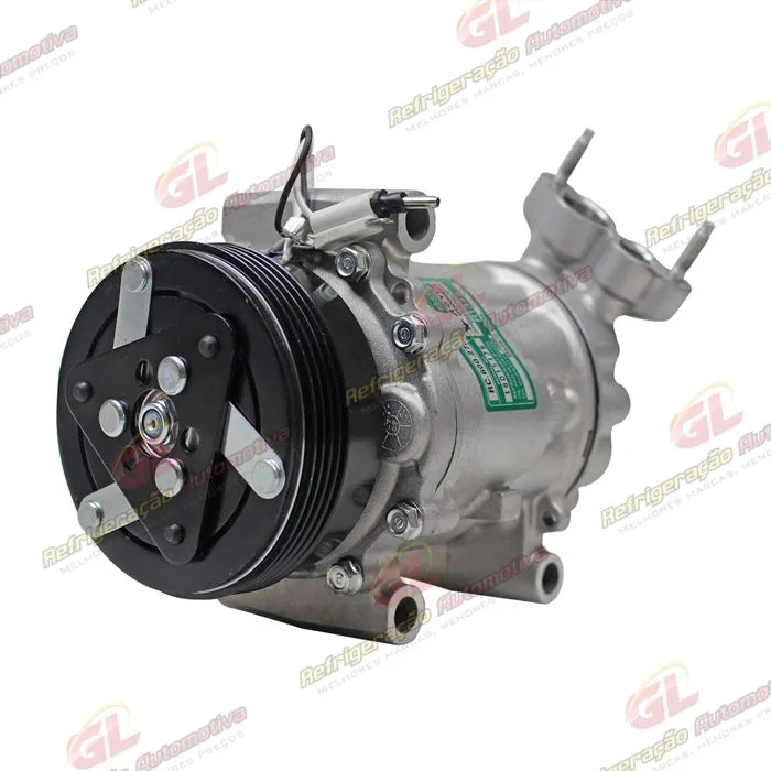 Compressor Modelo Sanden 6V12 Peugeot 206 1.0 / Renault Clio/ Sandero/ Logan 1.0 - 12 Volts Polia 4pk 110mm OEM: 8200840770 — foto 2