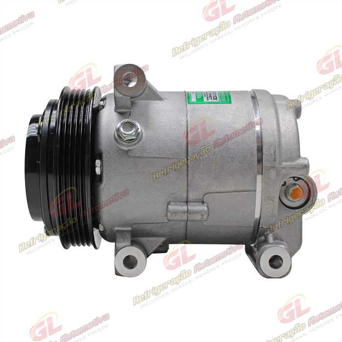 Compressor Modelo Delphi Fiat Uno Vivace/Way 2010>/ Siena/Palio/Strada 2010>/ Mobi 2016>/ Fiorino 1.4 2016> - 12 Volts Polia 5pk 119mm OEM: 51980391/ 52093153/ 52149819/ 52050384/ 52164151