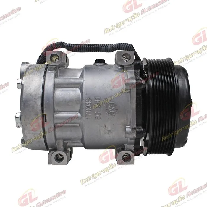 Compressor 7H15 SANDEN Original 8044/ 8242/ 8112/ 6028/ 8176 Caminhão NH 1999 Até 2006/ FH/ FM 1998 ATé 2007 Caminhão VM Todos / Máquina Volvo - 24 Volts Polia 8pk 132mm OEM: 11412631 — foto 5