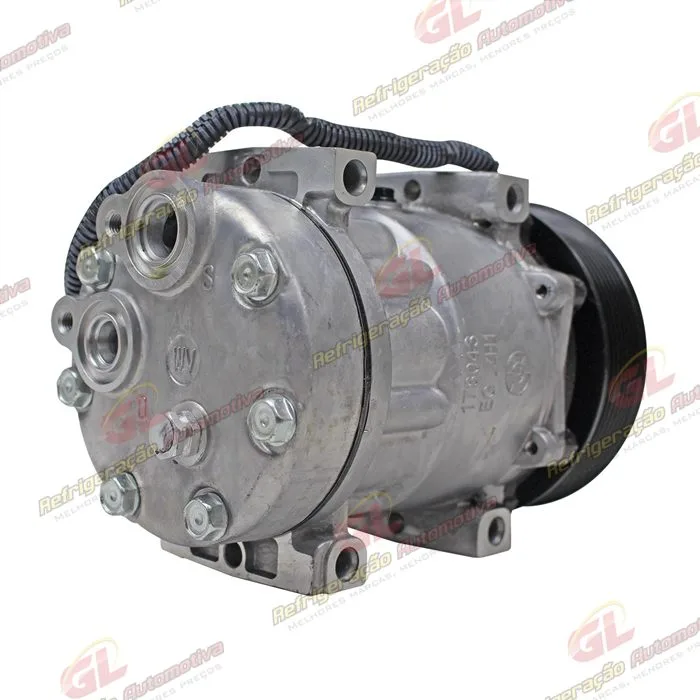 Compressor 7H15 SANDEN Original 8044/ 8242/ 8112/ 6028/ 8176 Caminhão NH 1999 Até 2006/ FH/ FM 1998 ATé 2007 Caminhão VM Todos / Máquina Volvo - 24 Volts Polia 8pk 132mm OEM: 11412631 — foto 6