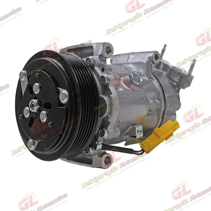 Compressor Modelo Sanden Peugeot 206 / 207/ Citroën C3 Motor 1.4 2007 Até 2012 Câmbio Manual - 12 Volts Polia 6pk 119mm — foto 2