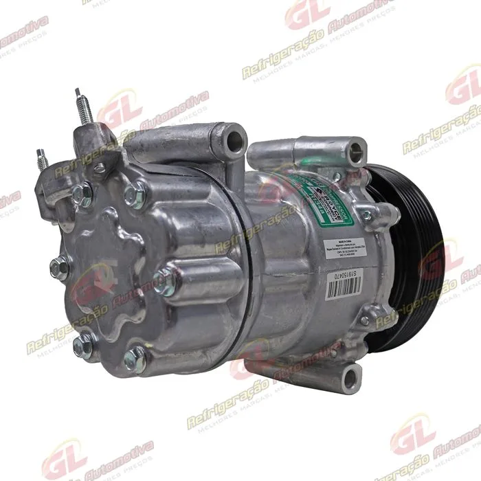 Compressor Modelo Sanden Peugeot 206 / 207/ Citroën C3 Motor 1.4 2007 Até 2012 Câmbio Manual - 12 Volts Polia 6pk 119mm — foto 4