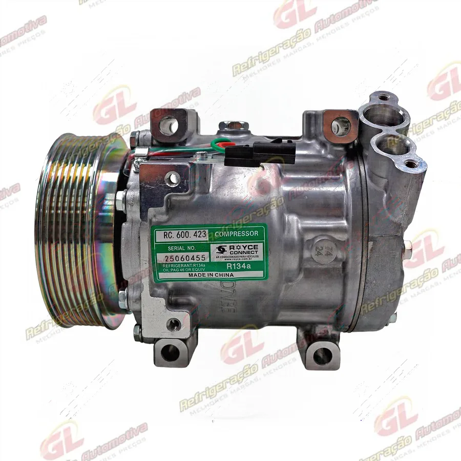 Compressor Modelo Sanden SD7V16 Renault Duster 2.0 2012> - 12 Volts Polia 7pk OEM: 8201018716