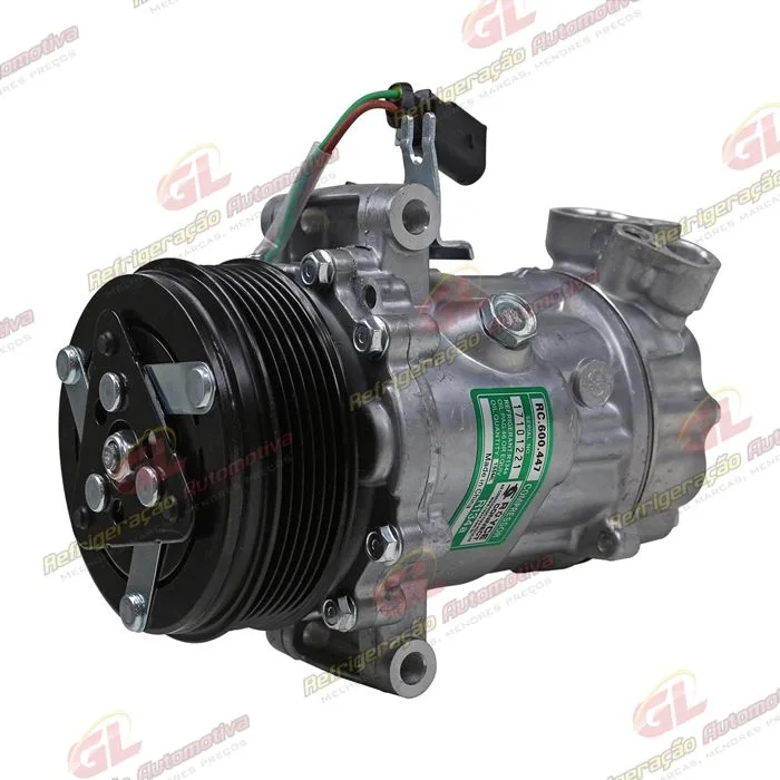 Compressor Modelo Sanden Volkswagen Saveiro 2014>/ Fox 2015>/ Voyage 2014>/ Gol 2014> Motor 1.6 MSI - 12 Volts Polia 6pk 110mm OEM: 5V0820803F/ 5U0820803F/ 6RD820803C — foto 2