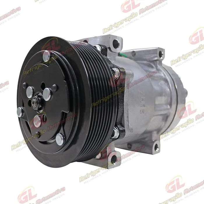 Compressor Modelo 7H15 8044/ 8242/ 8112/ 6028/ 8176 Caminhão Volvo NH 1999 Até 2006/ FH/ FM 1998 Até 2007/ Caminhão VM 2008 Até 2022/ Máquina Volvo - 24 Volts Polia 8pk 132mm OEM: 11412631 — foto 2