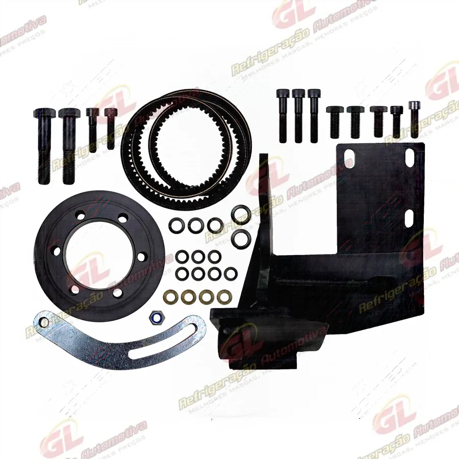 Suporte do compressor modelo 5H14 / 7H15 saida traseira polia 2A caminhão Volkswagen 13-180 / 15-180 /17-180 / 17-210 MWM não eletrônico