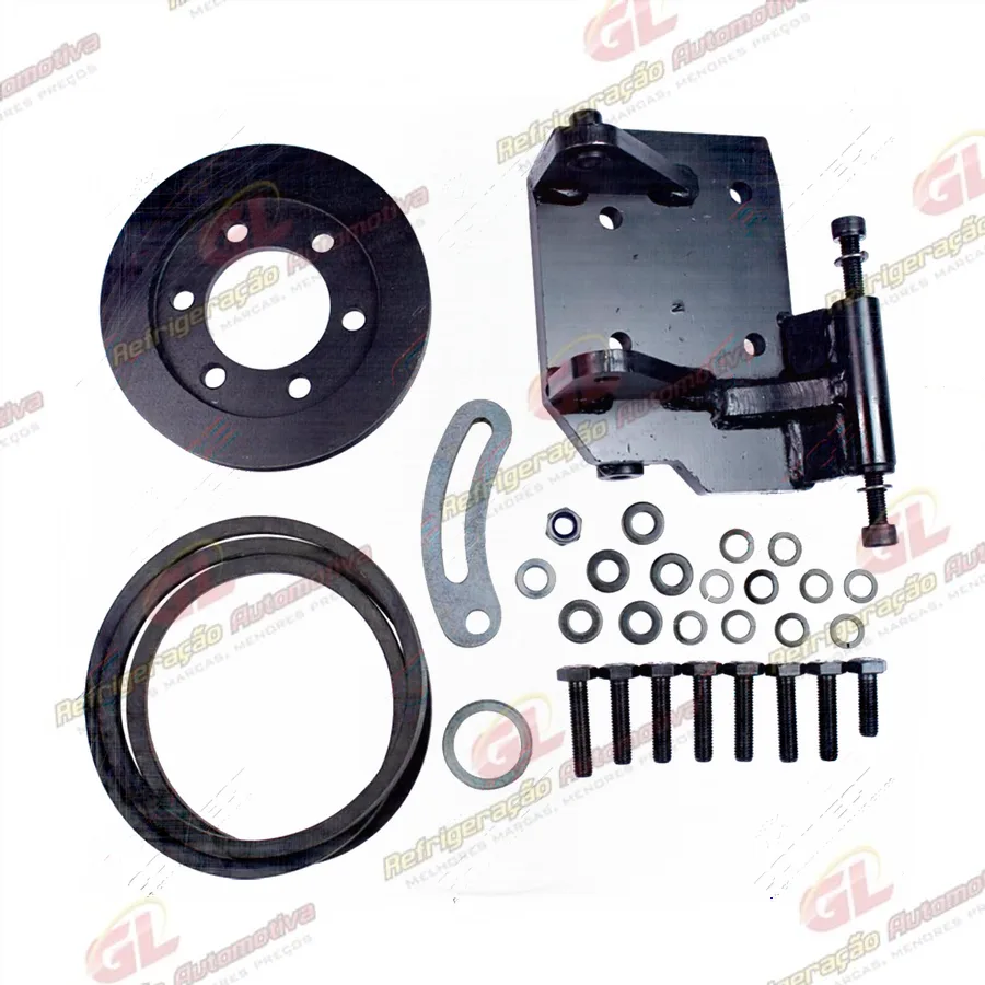 Suporte do Compressor Sanden 7H15/5H14 Polia Canal 2A Caminhão Ford Cargo 816 / 1319 / 1519 Eletrônico