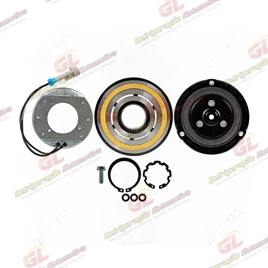 Conjunto de Embreagem do Compressor Delphi / Mahle Chevrolet Astra/ Zafira/ Vectra 2006>/ S10 2.4/2.8 12 Volts Polia 6PK 109mm OEM: 6553590