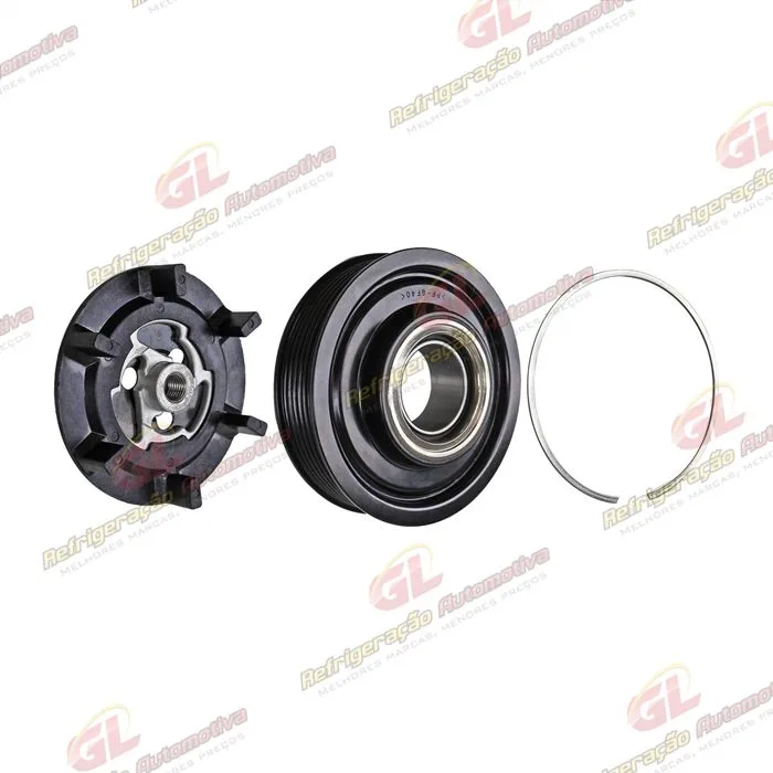 Conjunto de Embreagem do Compressor Denso 6SEU12C ND2 6QO820803D Volkswagen Polo Novo do Compressor RC.600.361 - 12 Volts Polia 6pk 115mm